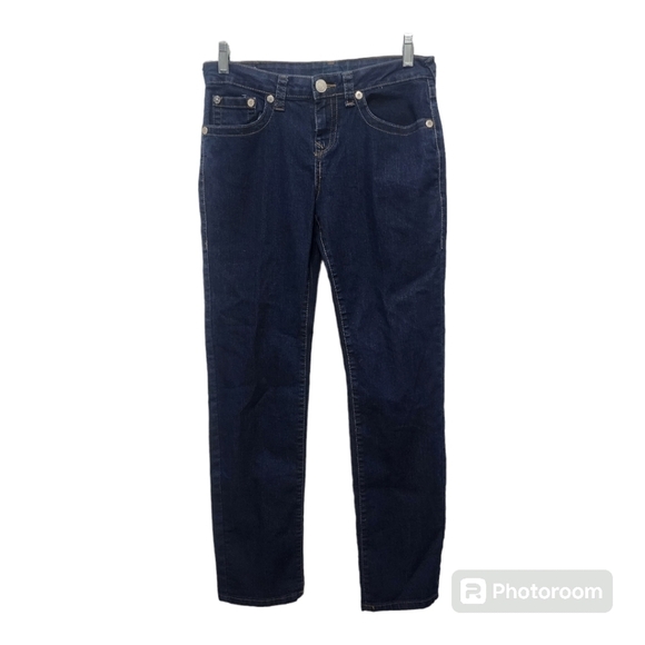 True Religion Relaxed Slim Dark Wash Blue Jeans Size 16